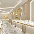 Luxury Jewelry Store Interior With Glass Display Counters And Elegant Decorative Elements 3d model