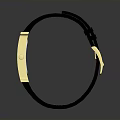 Stylish Modern Wristwatch With Black Leather Strap Gold Case And Square Dial