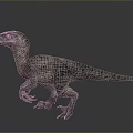Realistic Velociraptor Dinosaur 3D Model With Detailed Scaly Skin And Dynamic Posture