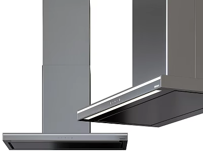 Modern Stainless Steel Kitchen Range Hoods With Sleek Design And LED Lighting 3d model