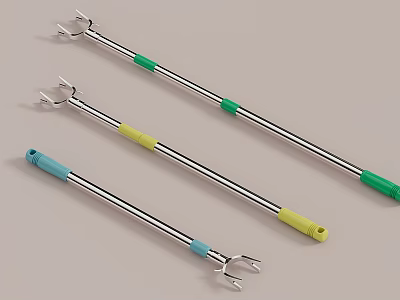 Colorful Handle Household Grabber Tools With Metal Rods For Daily Use 3d model