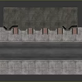 Terraced Brick Townhouse Row With Gray Roofs Front Steps and Multiple Units