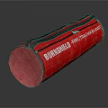 Red Cylindrical Storage Bag With White Branding For Burnshield Fire Thermal Blanket