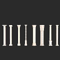 Various Architectural Columns With Different Classical Styles And Decorative Patterns