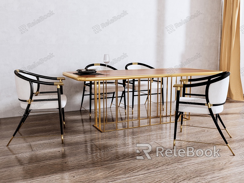 Nordic Dining Table and Chair Combination Leisure Chair Single Chair Dining Chair Bar Chair model