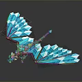 Blue Crystal Dragon With Sharp Ice Wings In 3D Fantasy Design