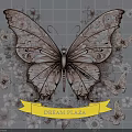 Illuminated Butterfly Art Installation with Intricate Patterns and Floral Elements at Dream Plaza