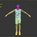 Man With Tattooed Arms In White Basketball Jersey Number 92 Standing Arms Outstretched Gray Background