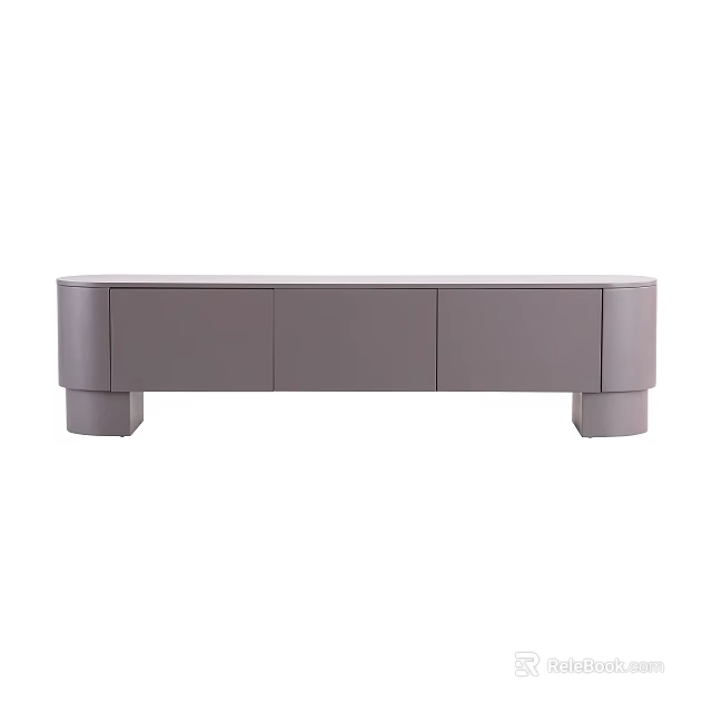 Modern Gray TV Stand With Storage Cabinet And Support Legs Design 3d model