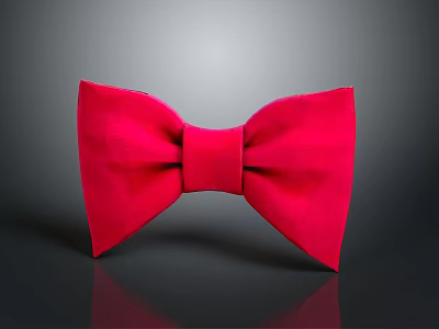 High Quality Red Velvet Bow Tie Fashion Accessory For Daily Elegant Wear 3d model