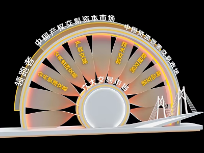China Property Rights Trading Capital Market Structure With Technology And Patent Trading 3d model