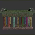 Classical Ancient Greek Style Stone Architecture Model With Columns And Pediment 3d model