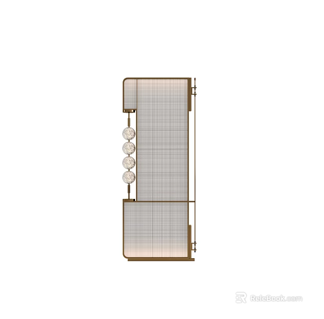 Modern Minimalist Room Divider With Grid Pattern Design And Wooden Frame Panels 3d model 