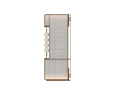 Modern Minimalist Room Divider With Grid Pattern Design And Wooden Frame Panels 3d model