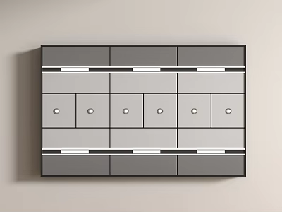 Modern Minimalist Ceiling Panel Design With Gray White Sections And Black Frames 3d model