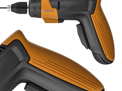 Professional ROYON Black and Orange Electric Power Drill with Ergonomic Grip for Industrial Use 3d model