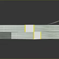 Decorative Ornament Set Featuring Stacked Dollar Bills Bound With Yellow Tape On Black Reflective Background