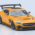 Yellow Mercedes Race Car With Sporty Design Large Rear Wing Black Wheels And Aerodynamic Features