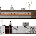 Modern Company Reception Area Bar Reception Desk 3d model