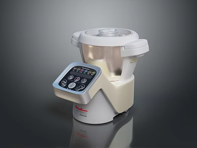 Modern White Food Processor With Digital Control Panel And Multi Functional Features 3d model