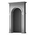 Elegant White Archway And Columns Design With Decorative Molding Details