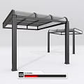 Outdoor Canopy With Sturdy Metal Frame And Transparent Roof For Sun Shade