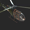 Detailed Military Helicopter In Camouflage Paint For Indian Army With Rotors