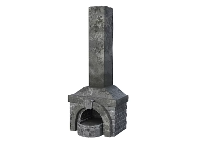 Industrial Stone Kiln Equipment with Vertical Chimney and Heavy Duty Brick Base Structure 3d model