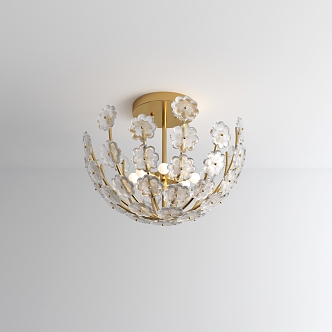 Crystal flower ceiling lamp 3d model