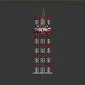 Red White Industrial Tower Equipment With Multi Level Structure And Support Base
