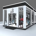 Modern Fashion Clothing Store With Glass Front Mannequins And Outfit Displays
