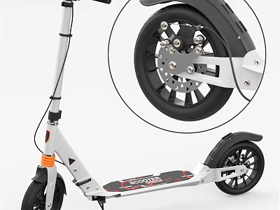 Electric Scooter With Enhanced Wheel Structure And Effective Brake System Design 3d model