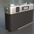 LUMIX Retro Digital Camera With Large Lens Silver Black Body And Control Buttons
