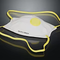 Protective White FFP2 Respirator Mask With Yellow Straps And Breathing Valve 2850V
