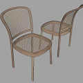 Light Brown Dining Chairs With Woven Texture And Sleek Wooden Legs Design