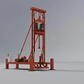 Red Industrial Drilling Equipment With Tall Frame Structure And Control Panel