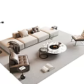 Modern Sofa Coffee Table Set With Marble Top Accent Chair And Floor Lamp