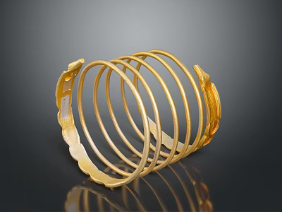 Golden Circular Sculpture With Intricate Carved Rings And Decorative Artwork 3d model