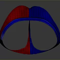 Stylish Men's Underwear With Red And Blue Color Block Design And Silver Decorative Waistband Buckles