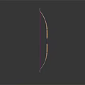 Traditional Wooden Bow as Ancient Hunting Weapon with Curved Design and Taut String