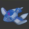 Futuristic White Purple Aircraft Toy With Transparent Blue Cockpit And Glowing Wings