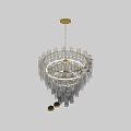 Modern Multi Tiered Transparent Tubular Chandelier In Amber And Gray Colors
