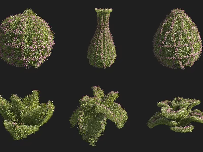 Various Shaped Bushes Ideal for Garden Landscaping and Outdoor Design Projects 3d model