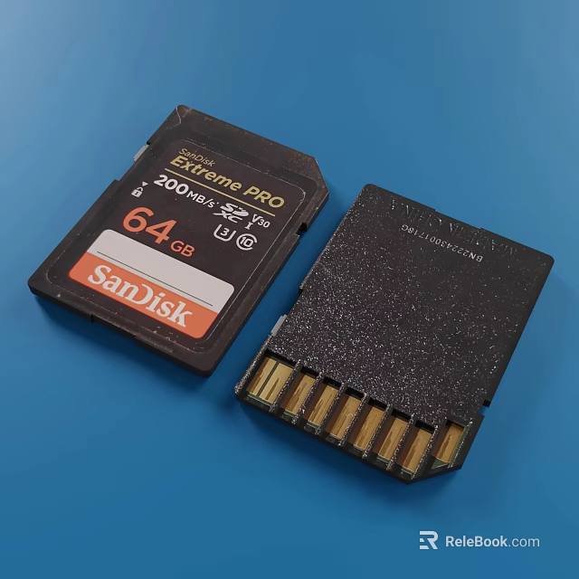 SanDisk Extreme Pro 64GB SD Memory Card High Speed Computer Data Storage Solution 3d model 