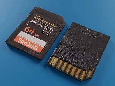 SanDisk Extreme Pro 64GB SD Memory Card High Speed Computer Data Storage Solution 3d model