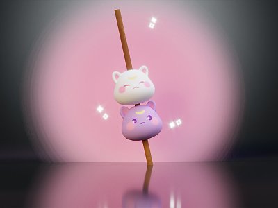 Modern game character regiment cartoon cat 3d model