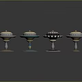 Futuristic Weapon Four Unique Models With Distinctive Base And Top Structures