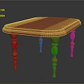 Classic Mahogany Wooden Table With Carved Legs And Square Smooth Tabletop