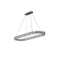 Elegant Modern Circular Crystal Chandelier Hanging From Ceiling With Bright Lights 3d model