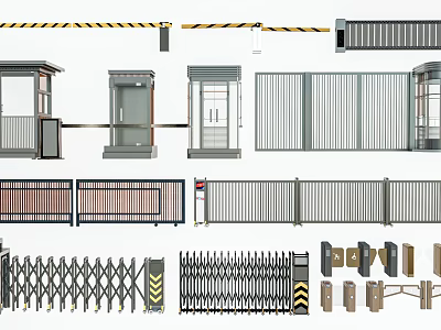 Modern Secure Folding Doors Design With Durable Metal Frame And Safety Features 3d model